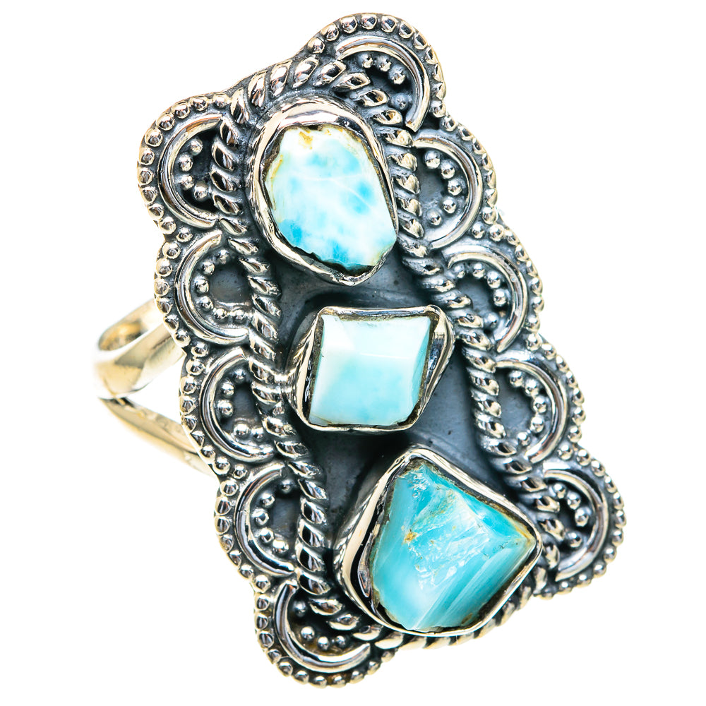 Larimar Rings handcrafted by Anasilvercos - RING82315