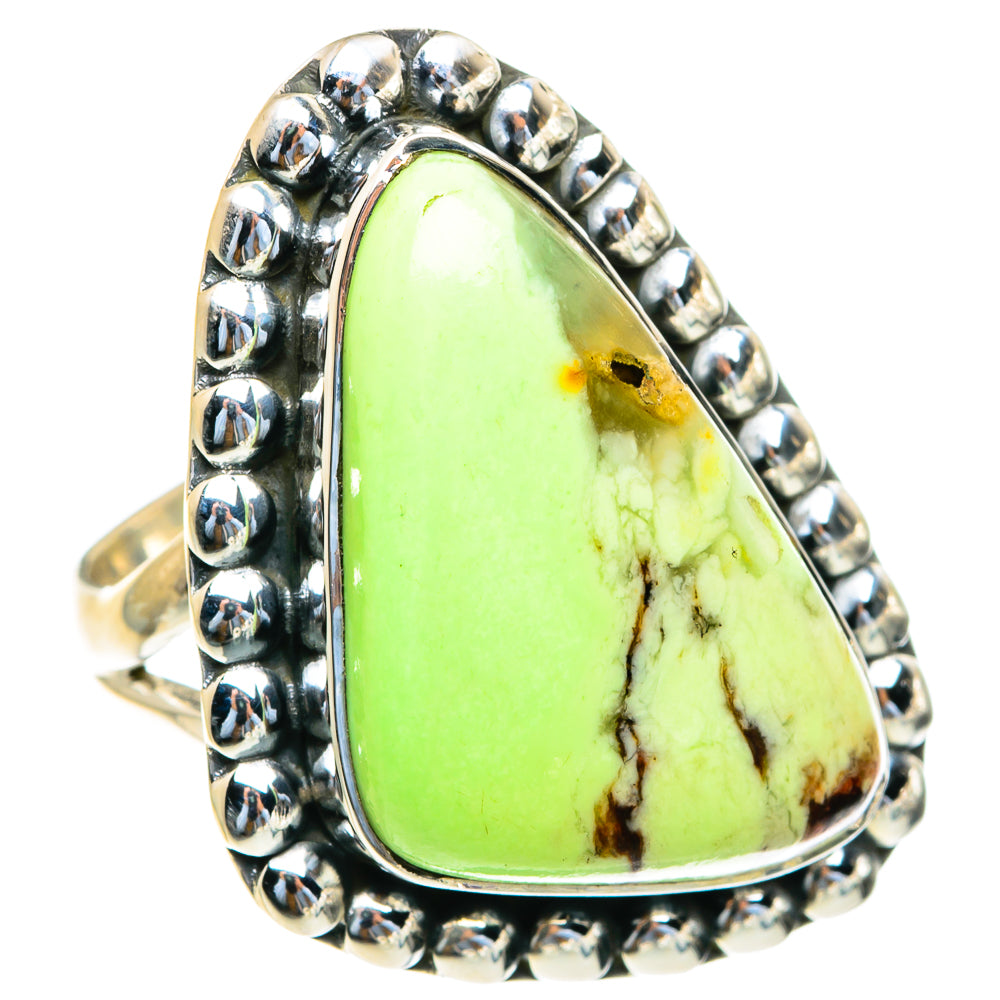 Lemon Chrysoprase Rings handcrafted by Anasilvercos - RING82325