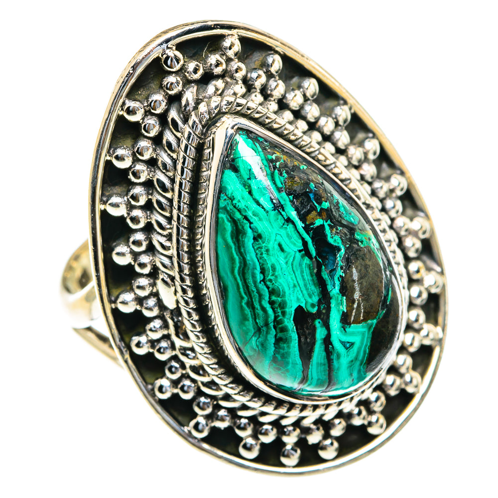 Malachite In Chrysocolla Rings handcrafted by Anasilvercos - RING82327