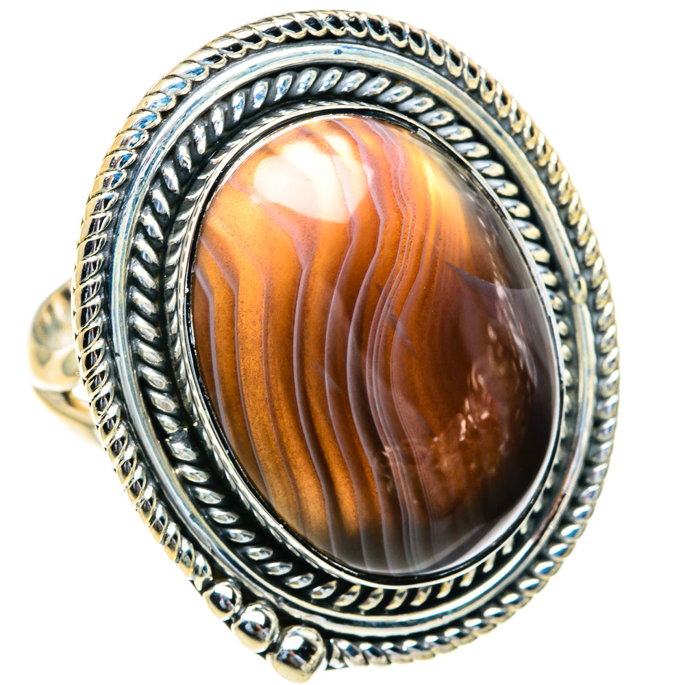 Botswana Agate Rings handcrafted by Anasilvercos - RING82335