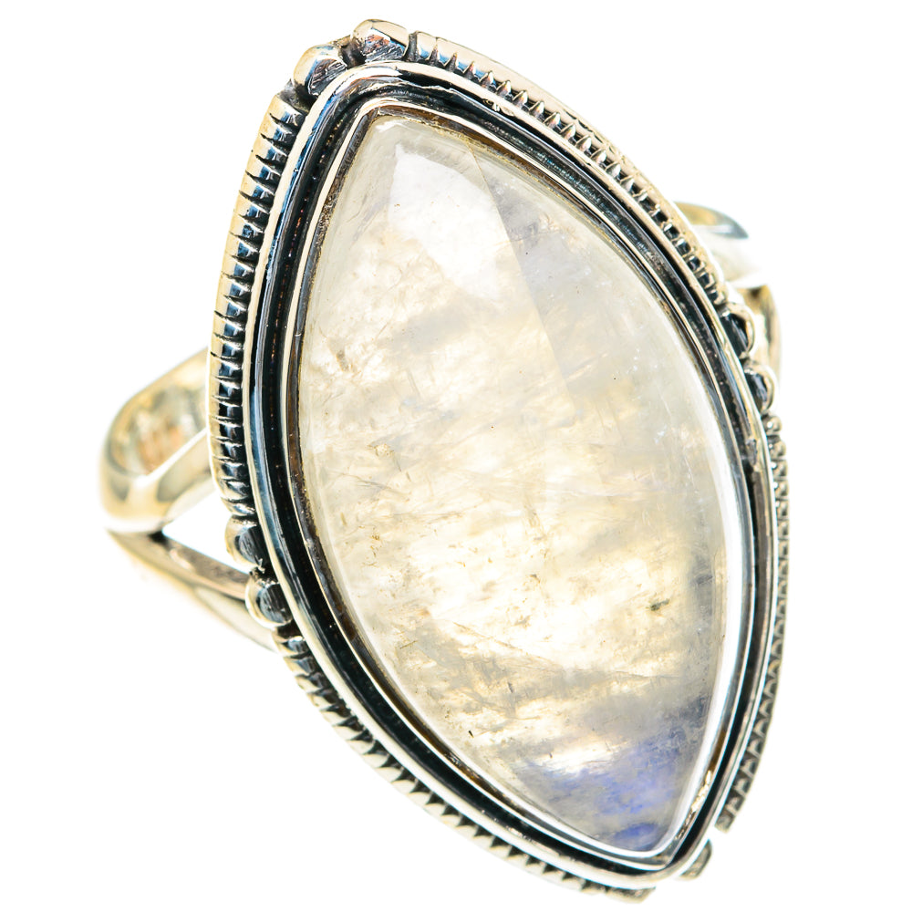 Rainbow Moonstone Rings handcrafted by Anasilvercos - RING82348