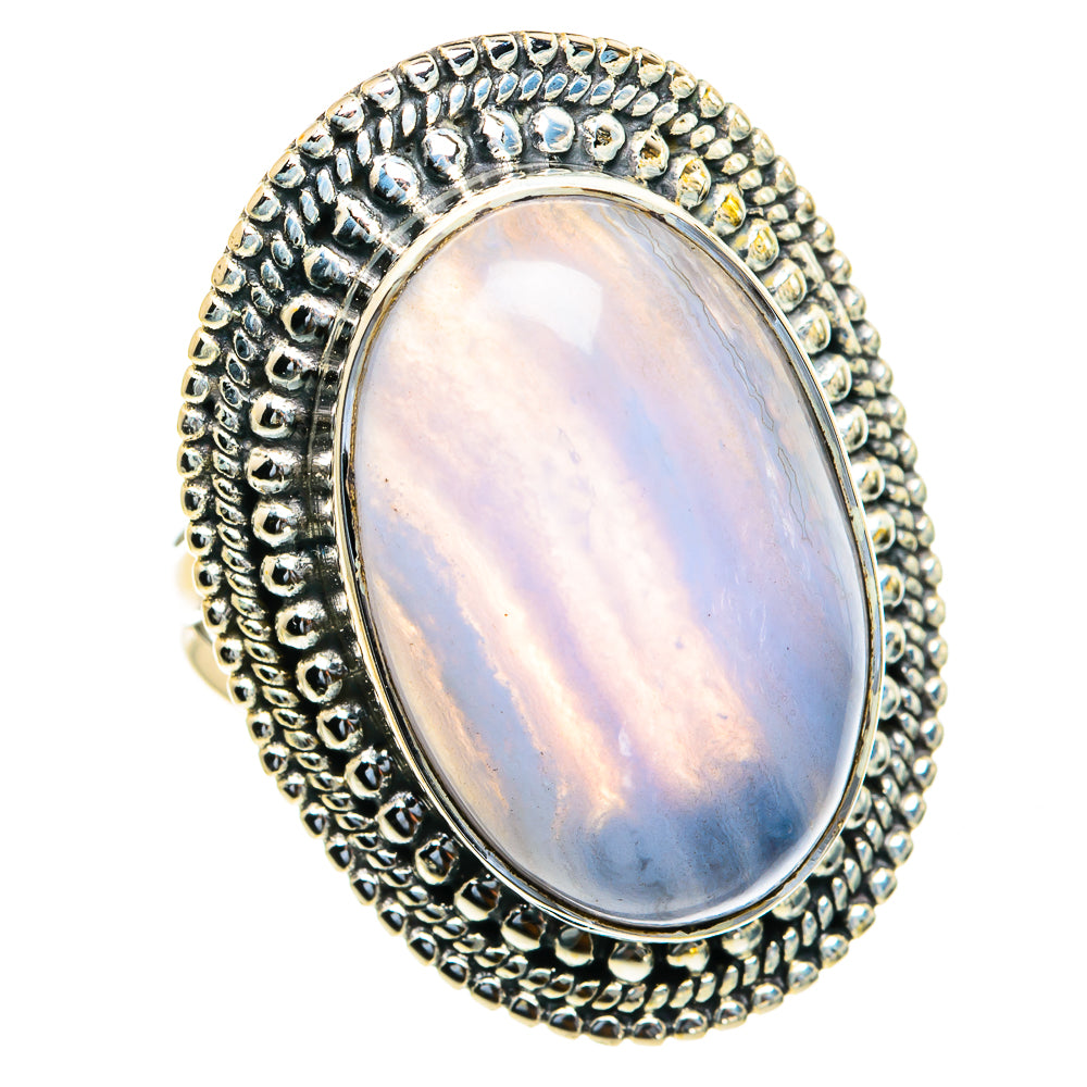 Rainbow Moonstone Rings handcrafted by Anasilvercos - RING82349