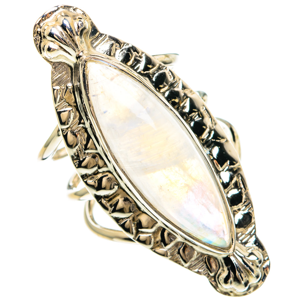 Rainbow Moonstone Rings handcrafted by Anasilvercos - RING82410