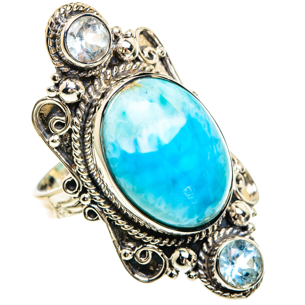 Larimar Rings handcrafted by Anasilvercos - RING82432