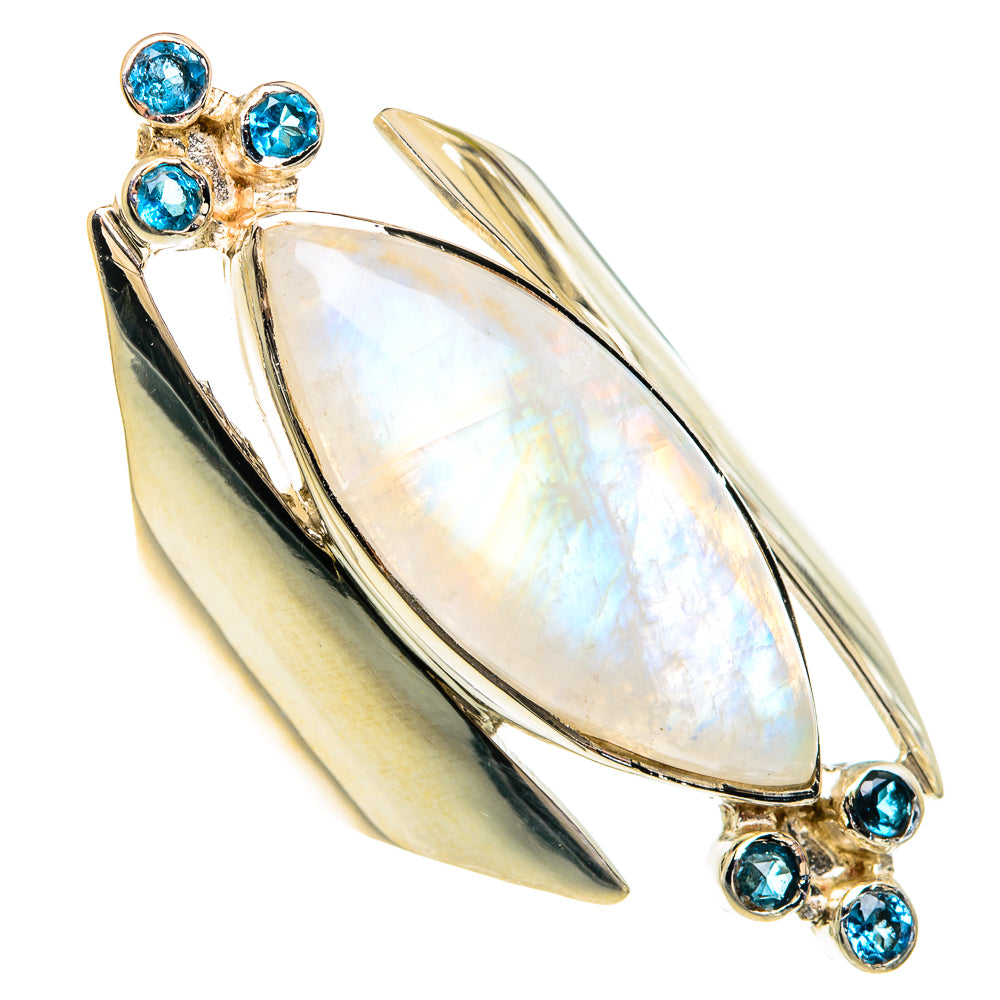 Rainbow Moonstone Rings handcrafted by Anasilvercos - RING82438