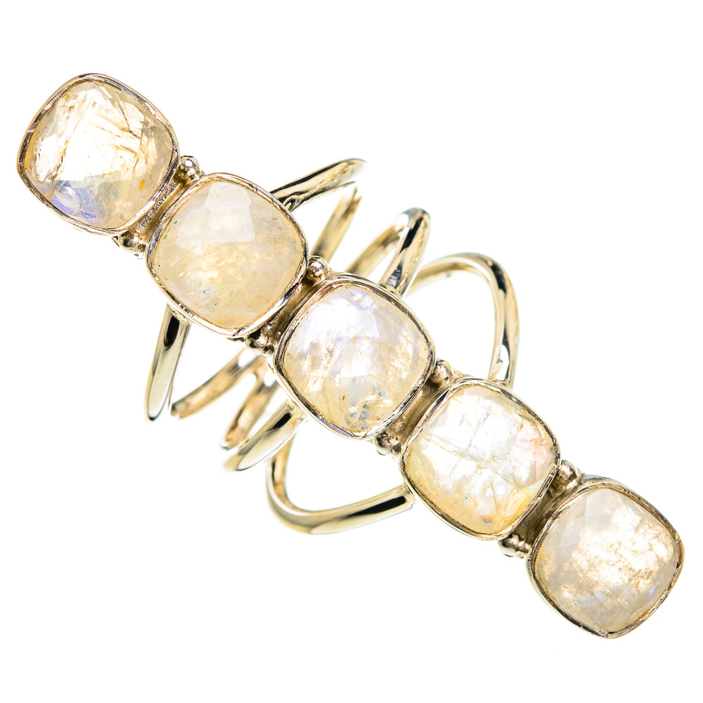 Rainbow Moonstone Rings handcrafted by Anasilvercos - RING82440