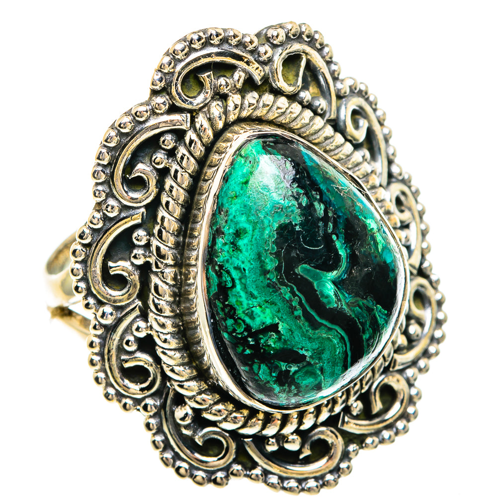 Malachite In Chrysocolla Rings handcrafted by Anasilvercos - RING82470