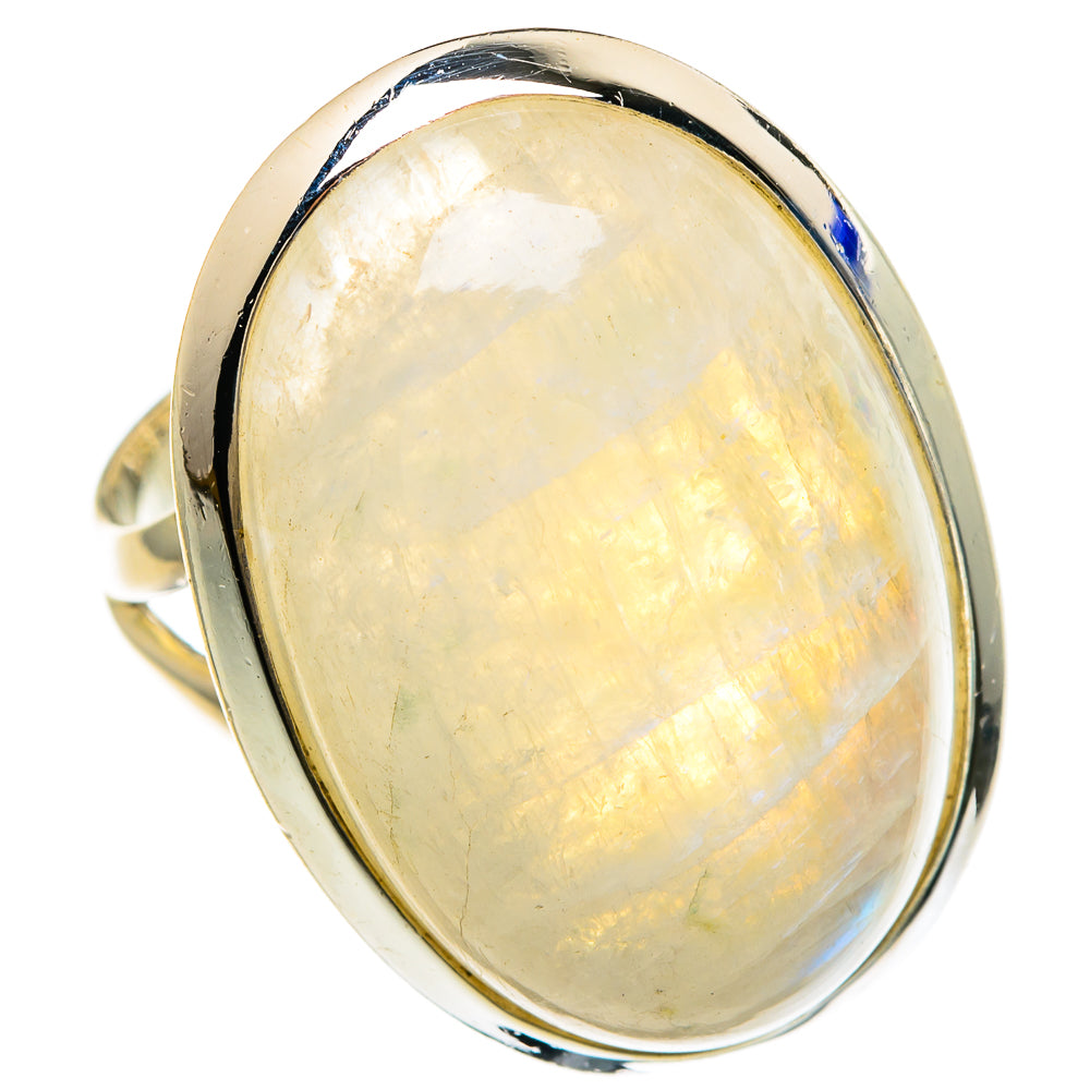 Rainbow Moonstone Rings handcrafted by Anasilvercos - RING82490