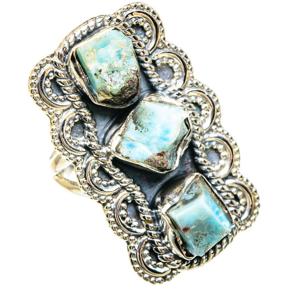 Larimar Rings handcrafted by Anasilvercos - RING82506