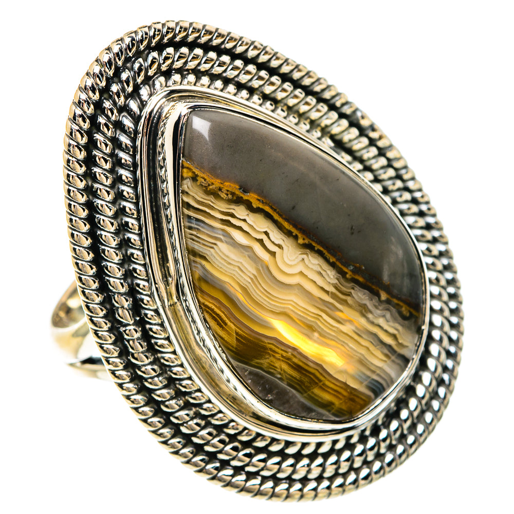 Laguna Lace Agate Rings handcrafted by Anasilvercos - RING82518