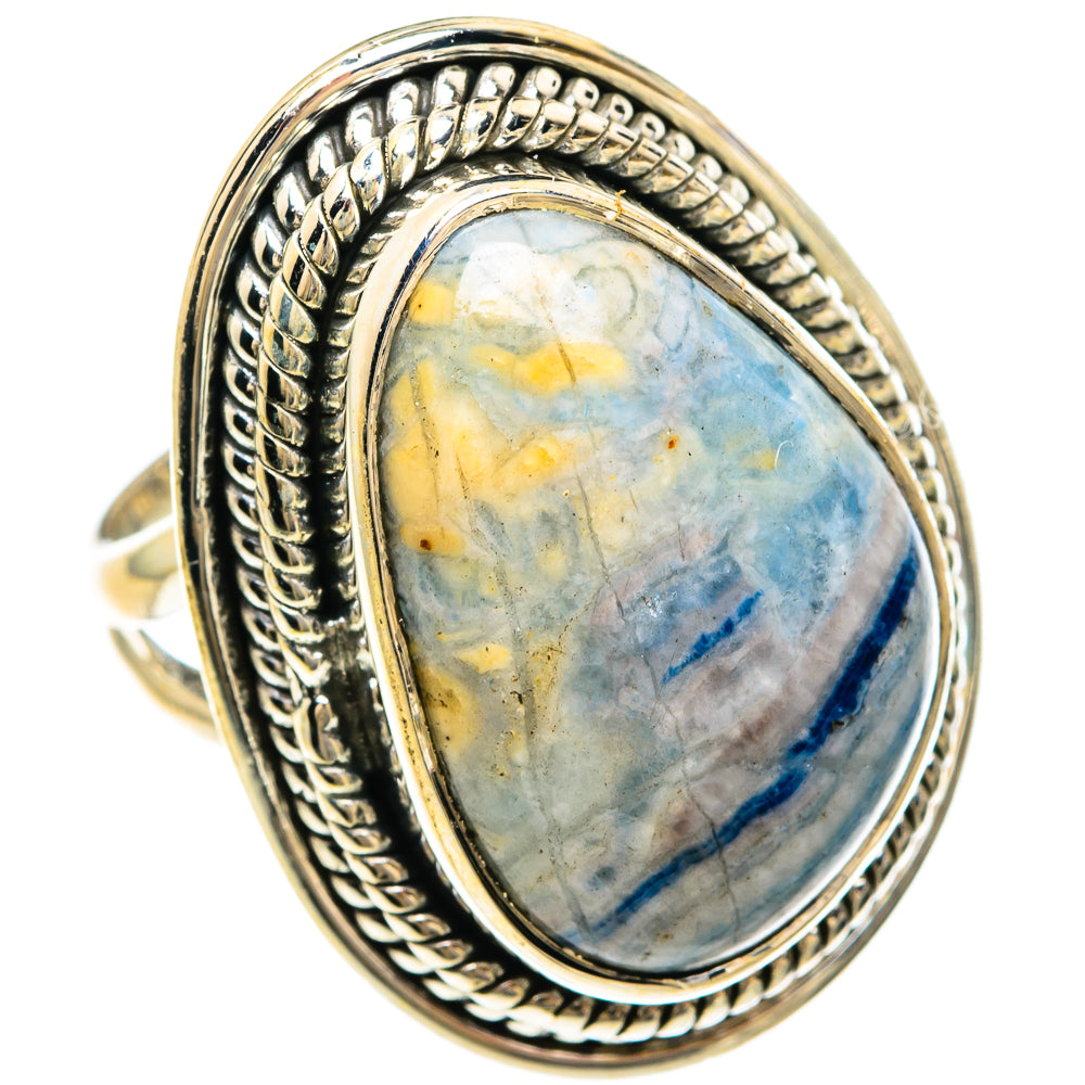 Blue Scheelite Rings handcrafted by Anasilvercos - RING82540