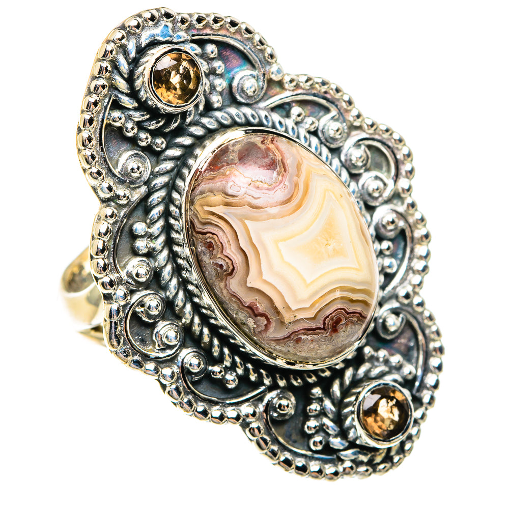 Laguna Lace Agate Rings handcrafted by Anasilvercos - RING82586