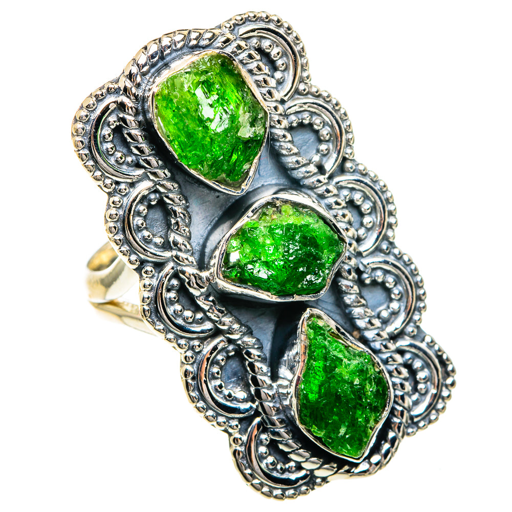 Chrome Diopside Rings handcrafted by Anasilvercos - RING82614