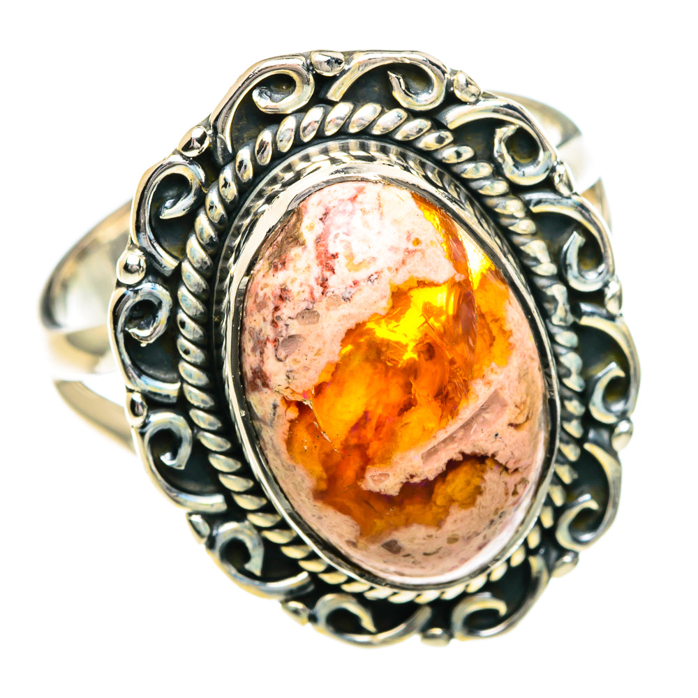 Mexican Fire Opal Rings handcrafted by Anasilvercos - RING82666