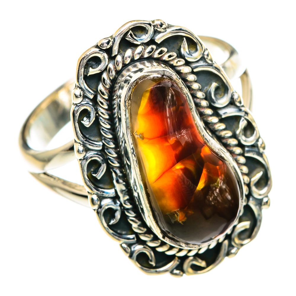 Mexican Fire Agate Rings handcrafted by Anasilvercos - RING82711