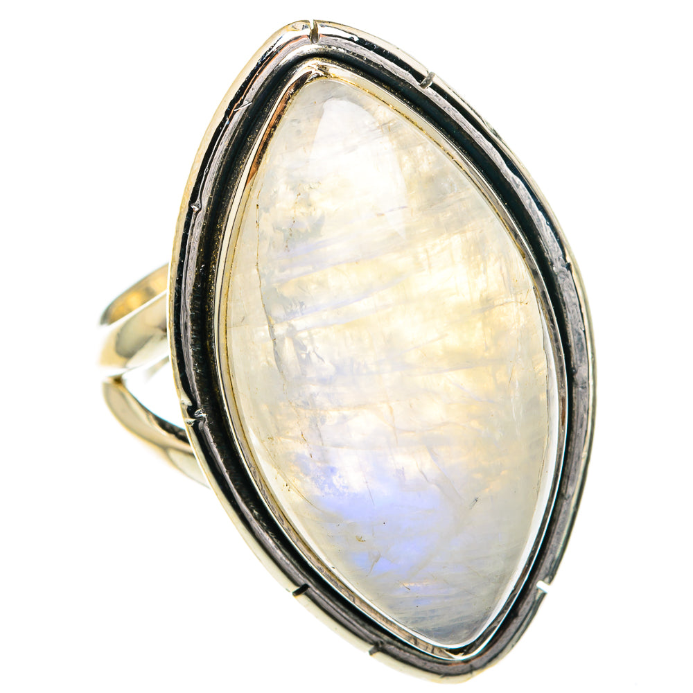 Rainbow Moonstone Rings handcrafted by Anasilvercos - RING82724