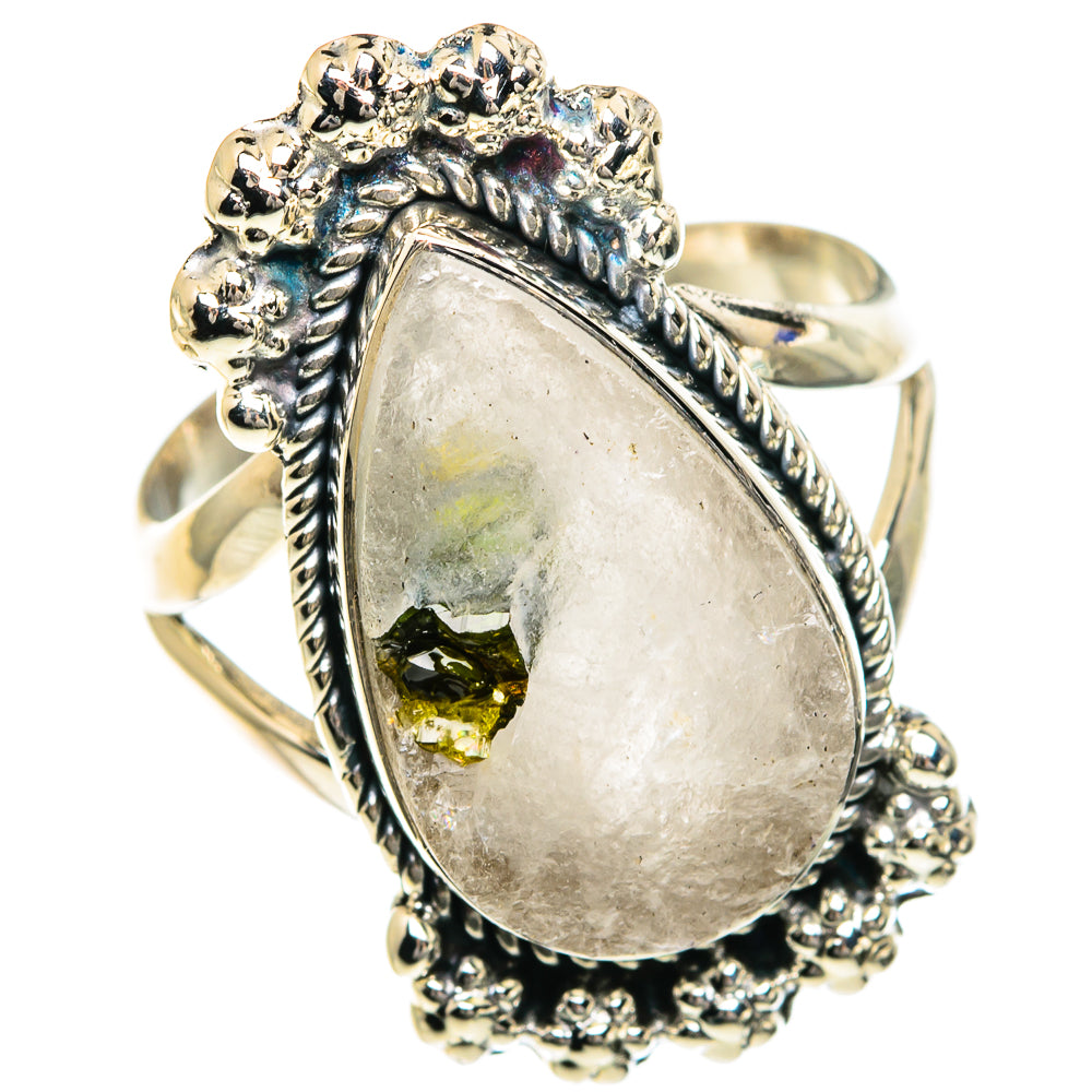 Green Quartz Crystal Rings handcrafted by Anasilvercos - RING82752