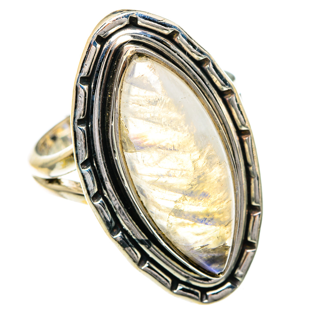 Rainbow Moonstone Rings handcrafted by Anasilvercos - RING82813
