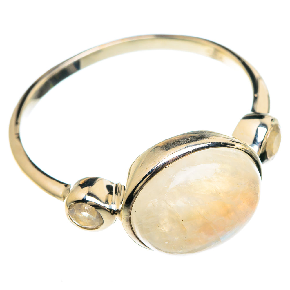 Rainbow Moonstone Rings handcrafted by Anasilvercos - RING82836