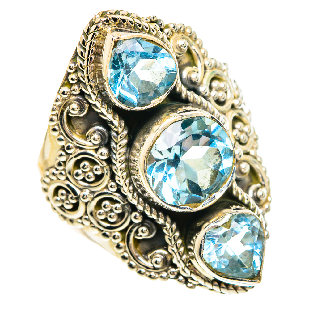 Blue Topaz Rings handcrafted by Anasilvercos - RING82898
