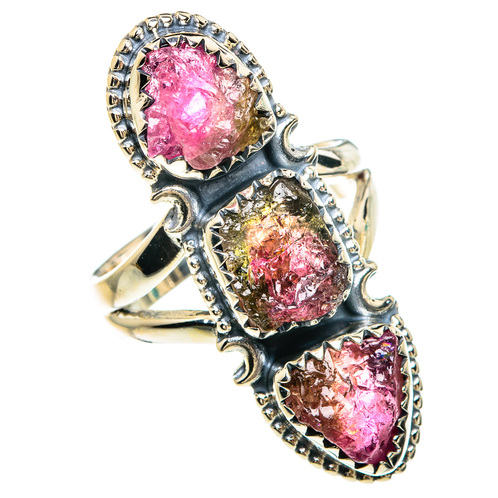 Watermelon Tourmaline Rings handcrafted by Anasilvercos - RING82917