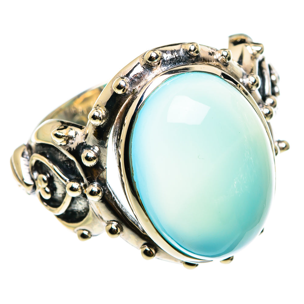 Aqua Chalcedony Rings handcrafted by Anasilvercos - RING82966