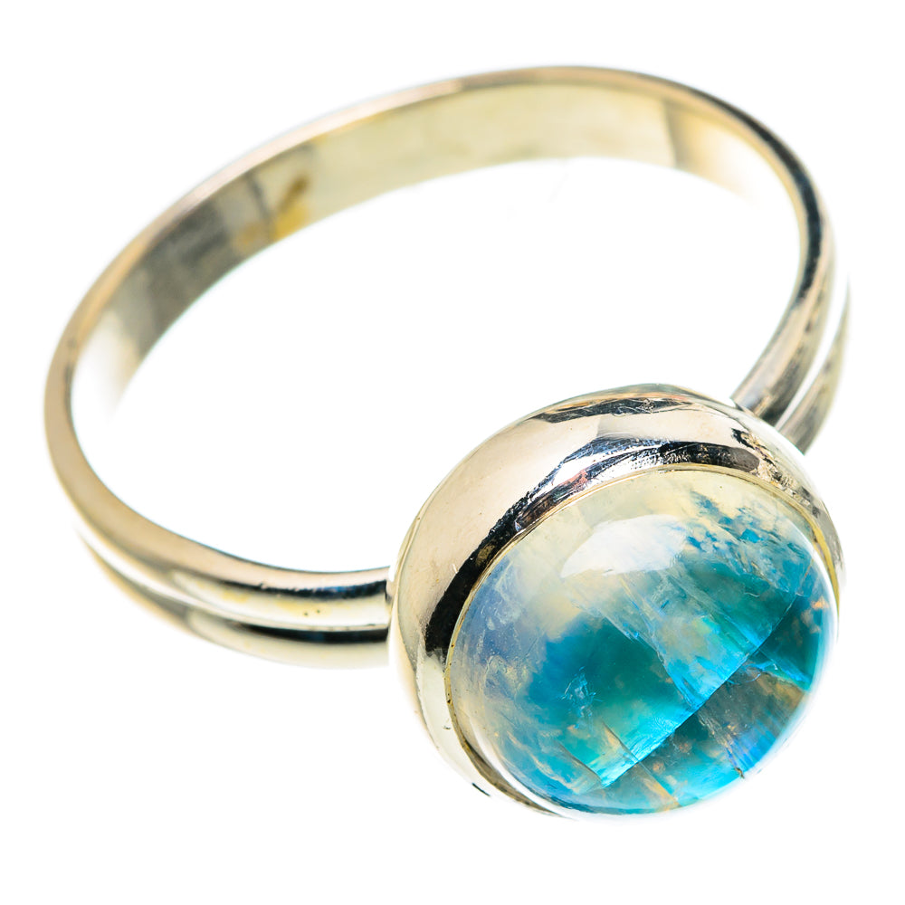 Rainbow Moonstone Rings handcrafted by Anasilvercos - RING82969