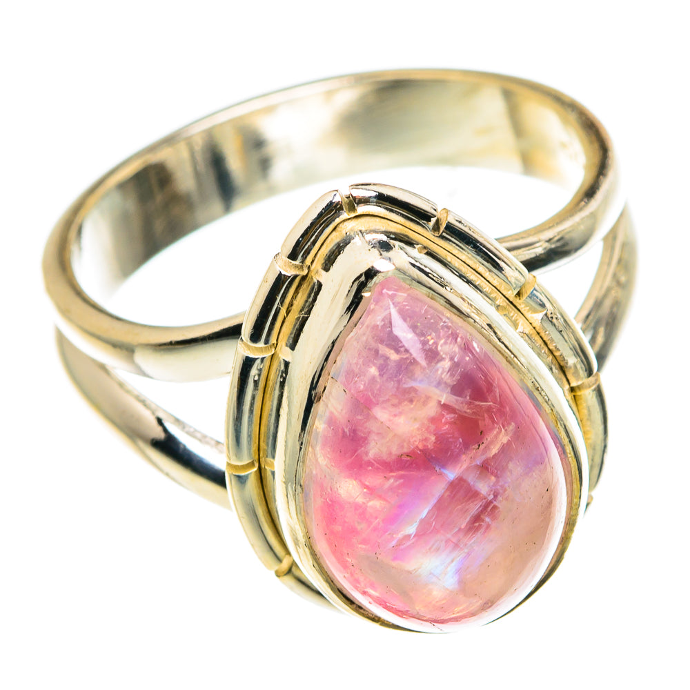 Pink Moonstone Rings handcrafted by Anasilvercos - RING83014