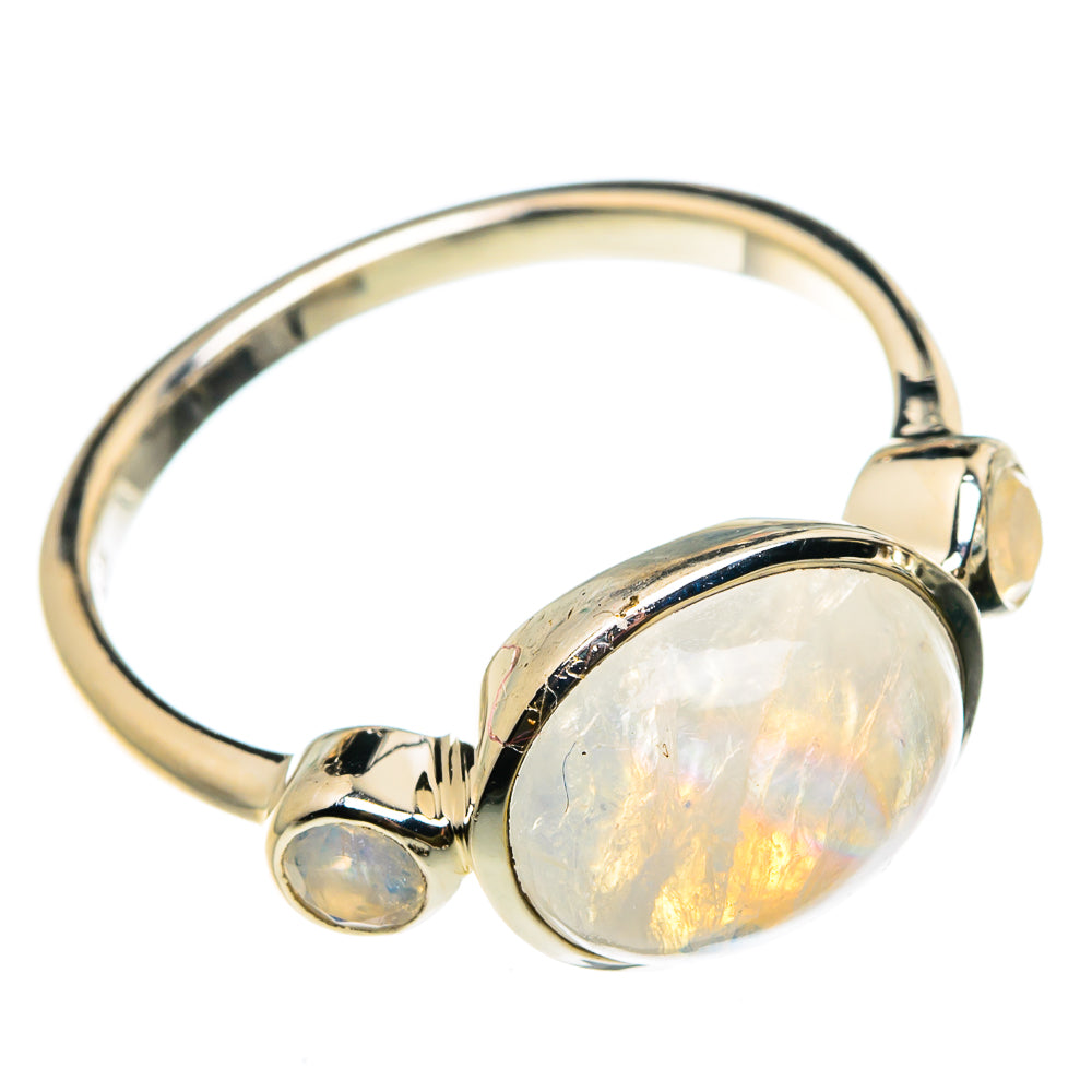 Rainbow Moonstone Rings handcrafted by Anasilvercos - RING83022