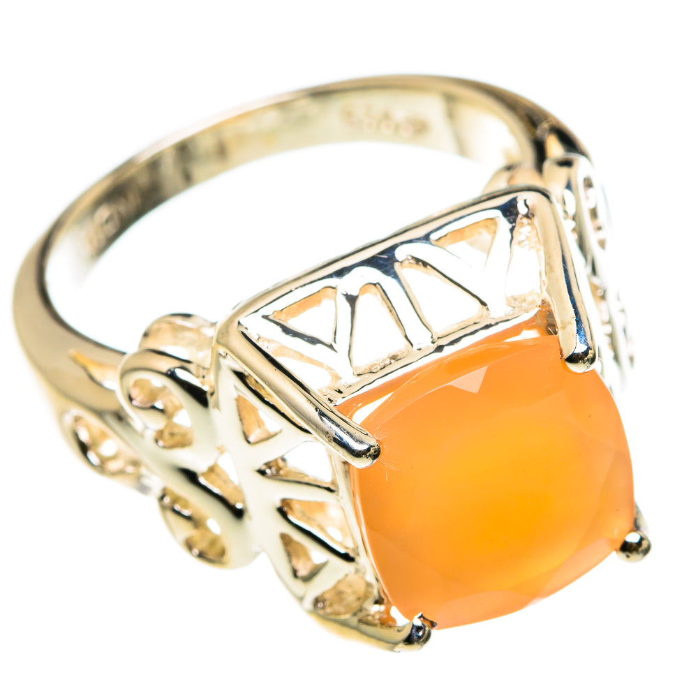 Peach Moonstone Rings handcrafted by Anasilvercos - RING83073