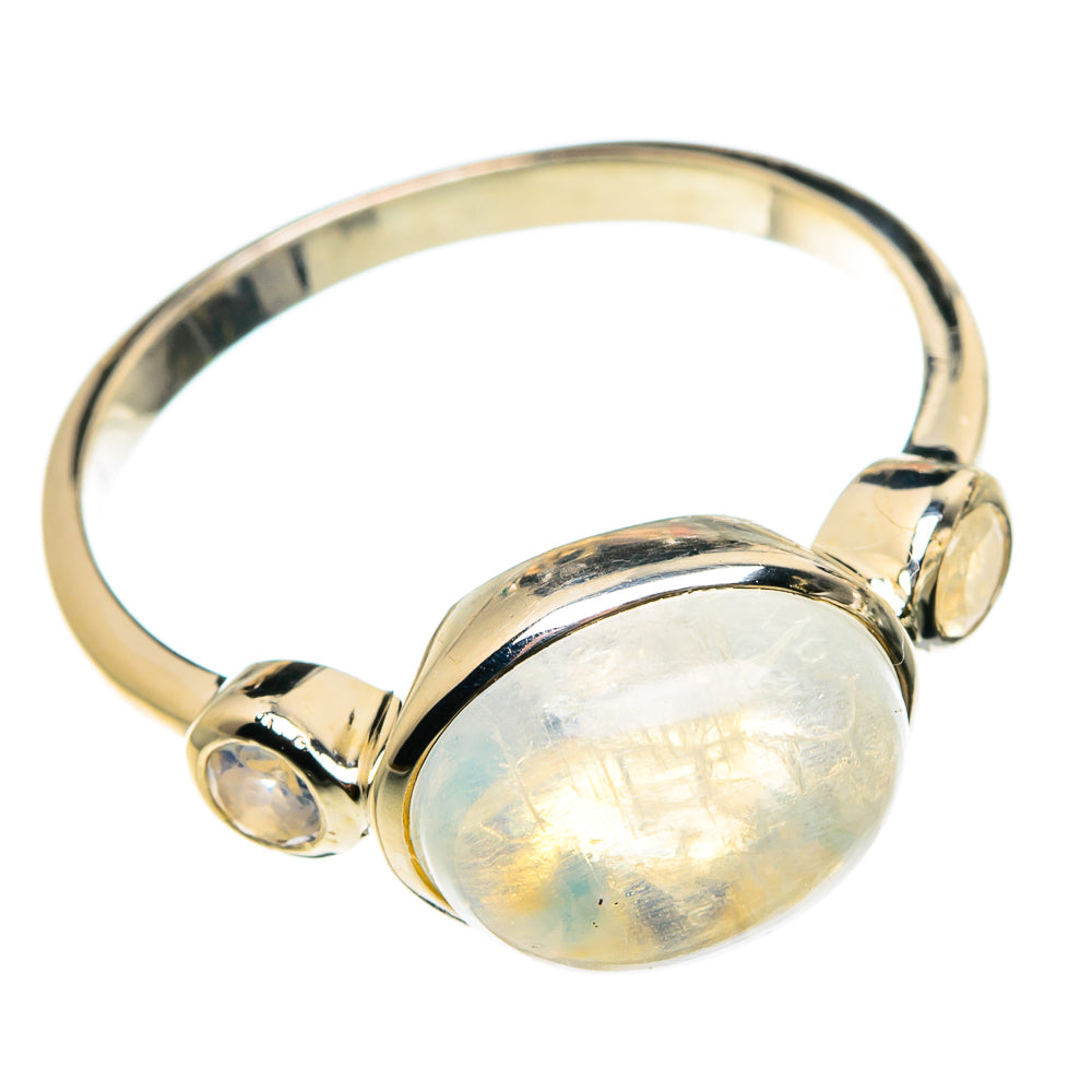 Rainbow Moonstone Rings handcrafted by Anasilvercos - RING83087