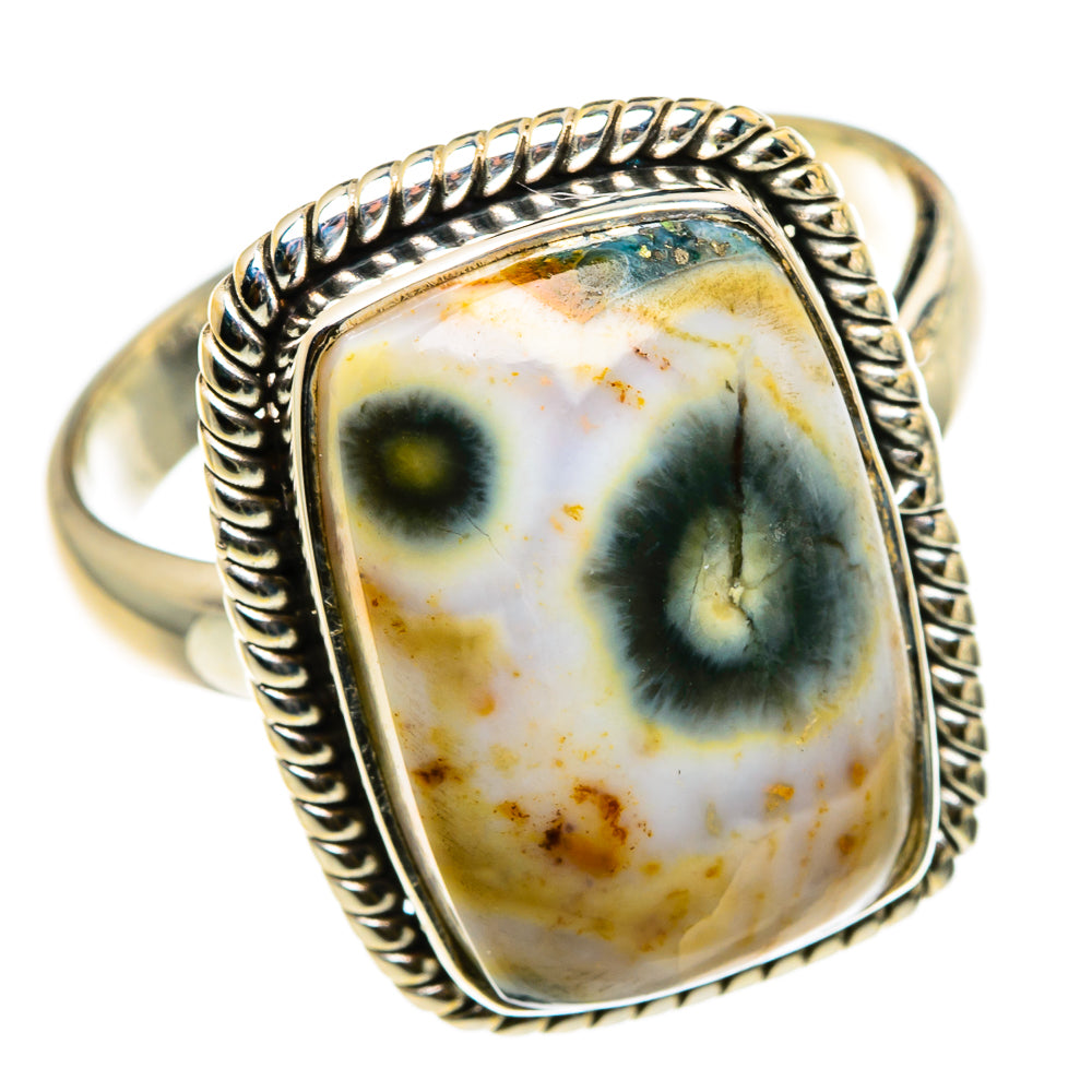 Ocean Jasper Rings handcrafted by Anasilvercos - RING83089