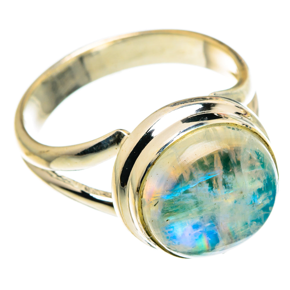 Rainbow Moonstone Rings handcrafted by Anasilvercos - RING83131