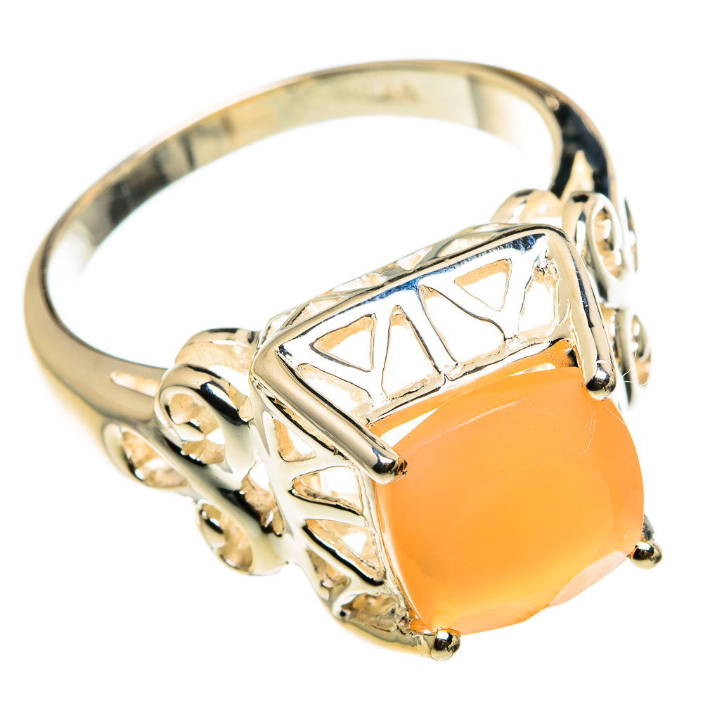 Peach Moonstone Rings handcrafted by Anasilvercos - RING83137
