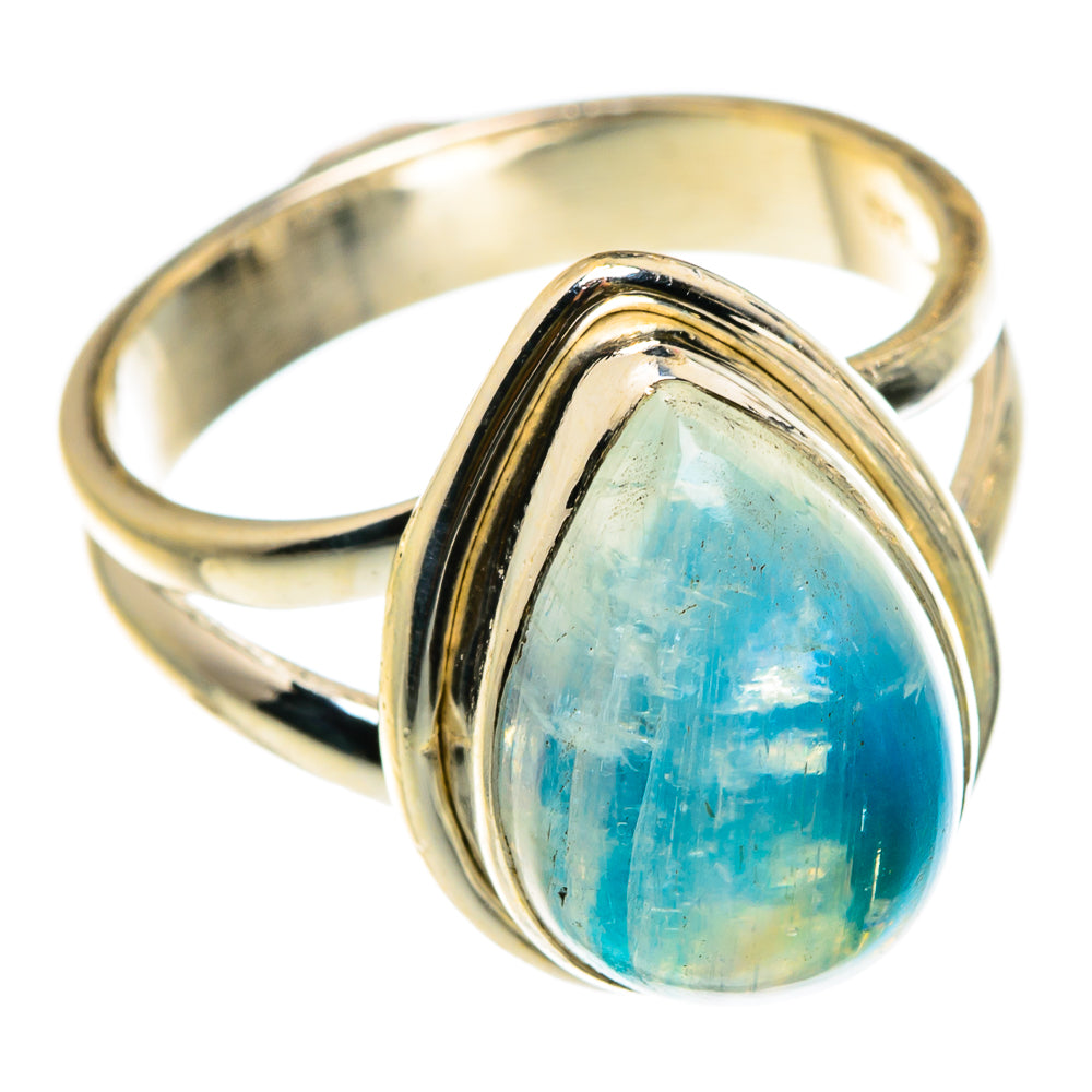 Rainbow Moonstone Rings handcrafted by Anasilvercos - RING83158