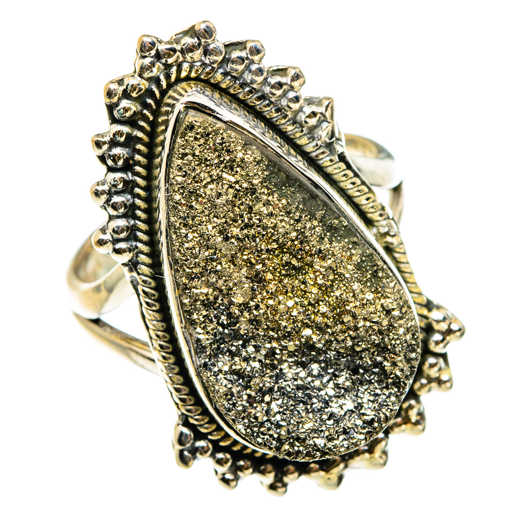 Spectro Pyrite Druzy Rings handcrafted by Anasilvercos - RING83213