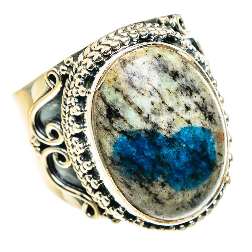 K2 Blue Azurite Rings handcrafted by Anasilvercos - RING83239