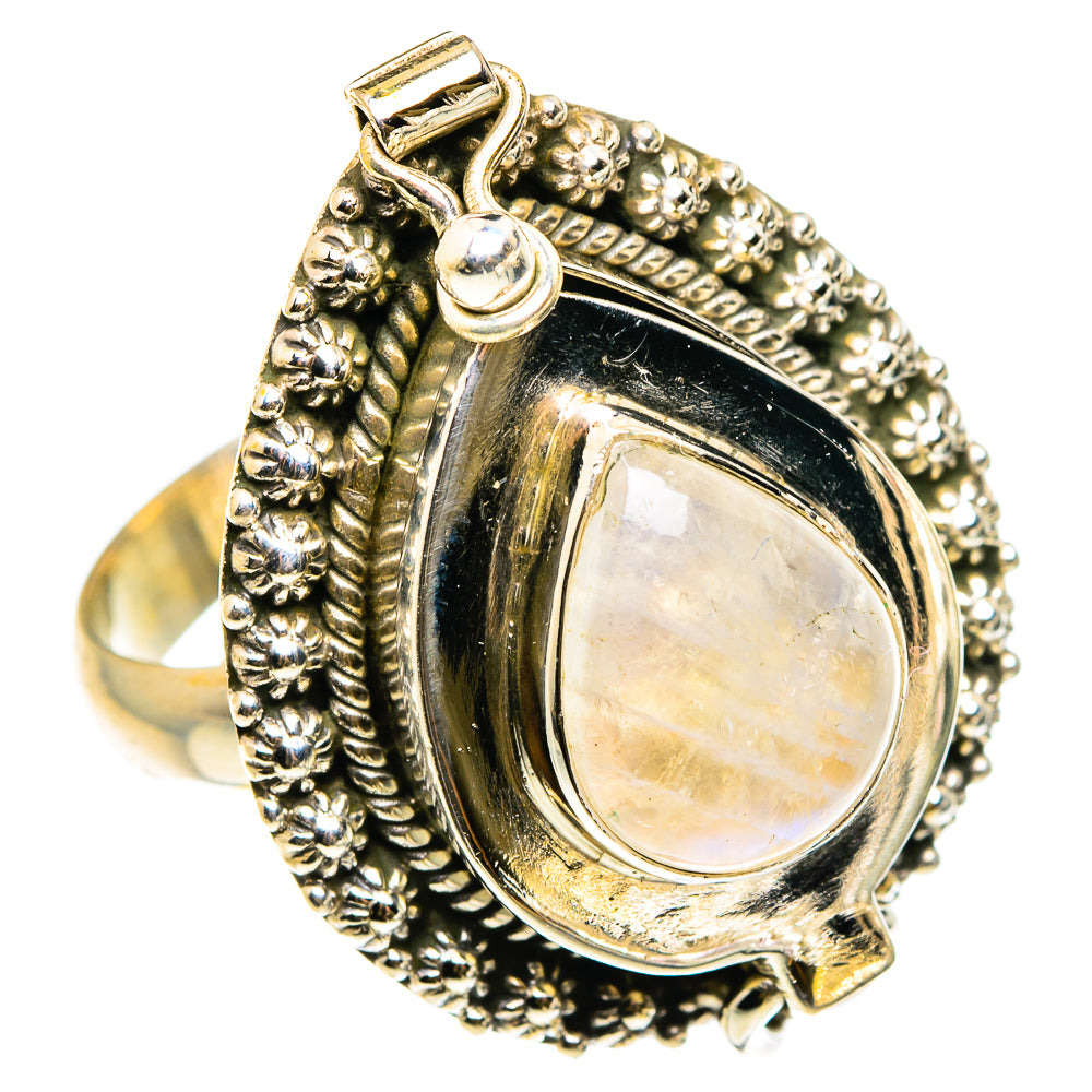 Rainbow Moonstone Rings handcrafted by Anasilvercos - RING83257