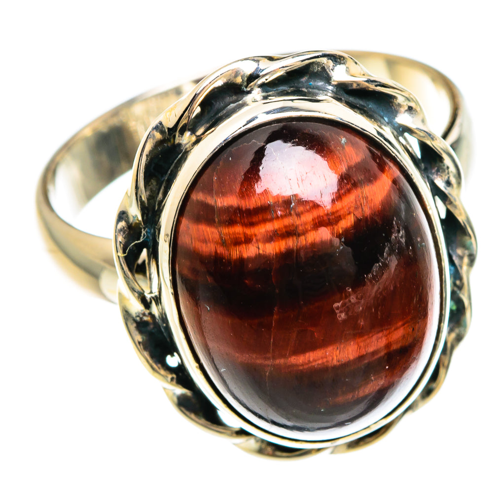 Red Tiger Eye Rings handcrafted by Anasilvercos - RING83272