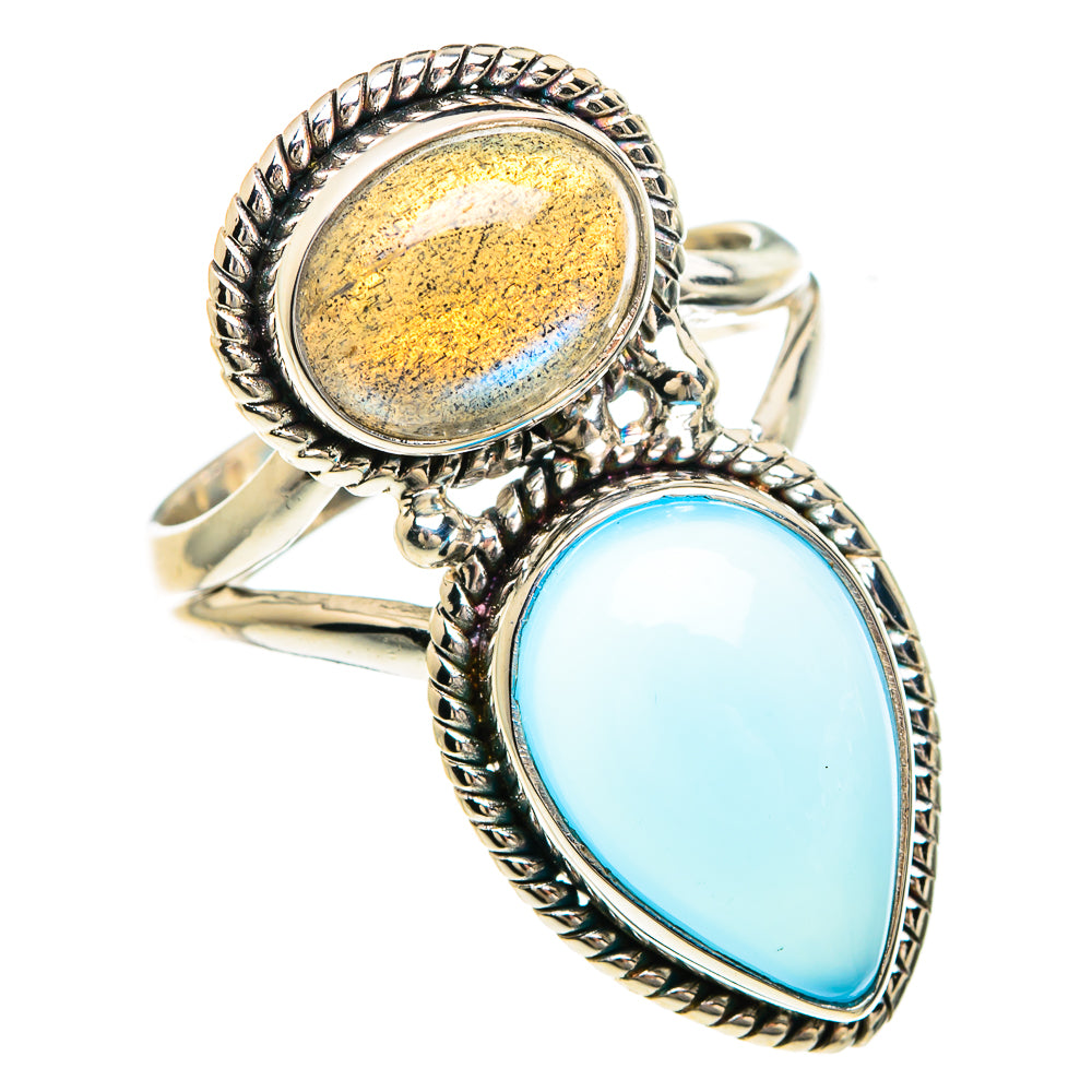 Aqua Chalcedony Rings handcrafted by Anasilvercos - RING83301
