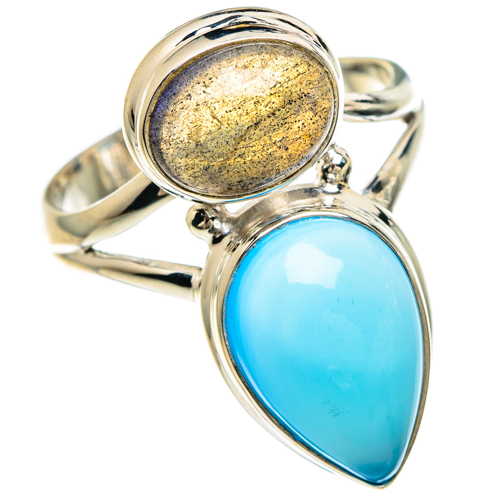 Aqua Chalcedony Rings handcrafted by Anasilvercos - RING83340