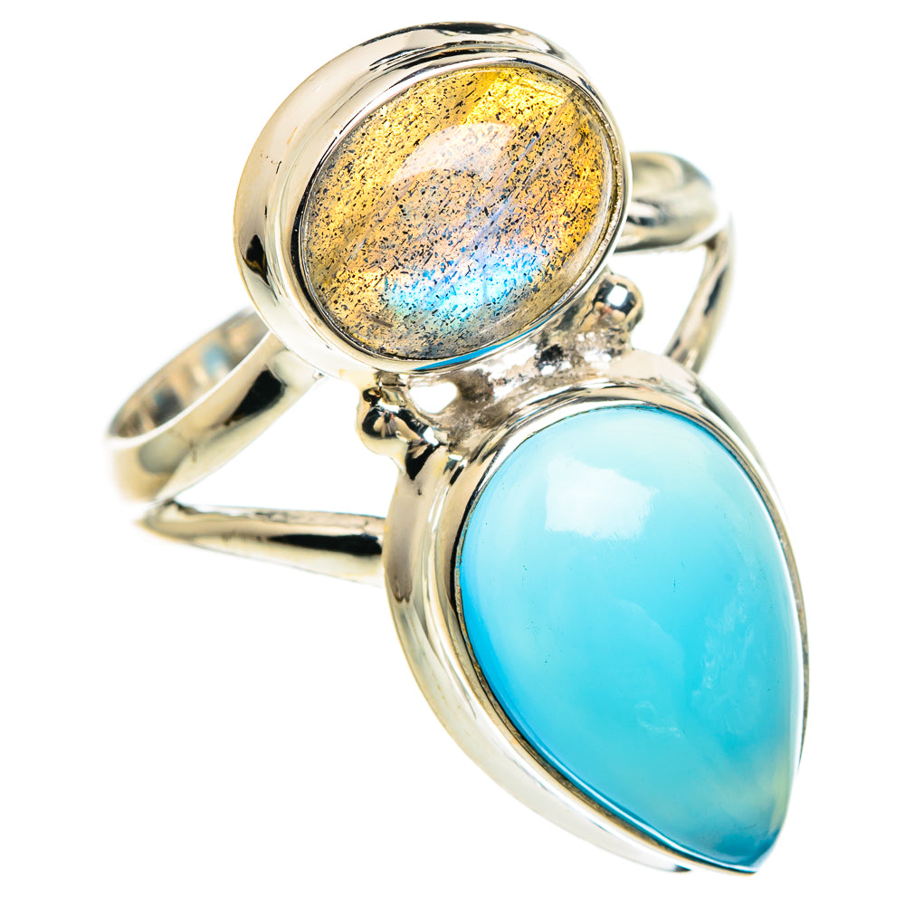 Aqua Chalcedony Rings handcrafted by Anasilvercos - RING83370