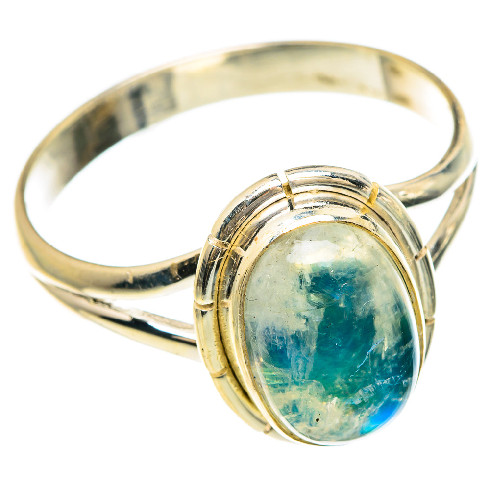 Rainbow Moonstone Rings handcrafted by Anasilvercos - RING83378