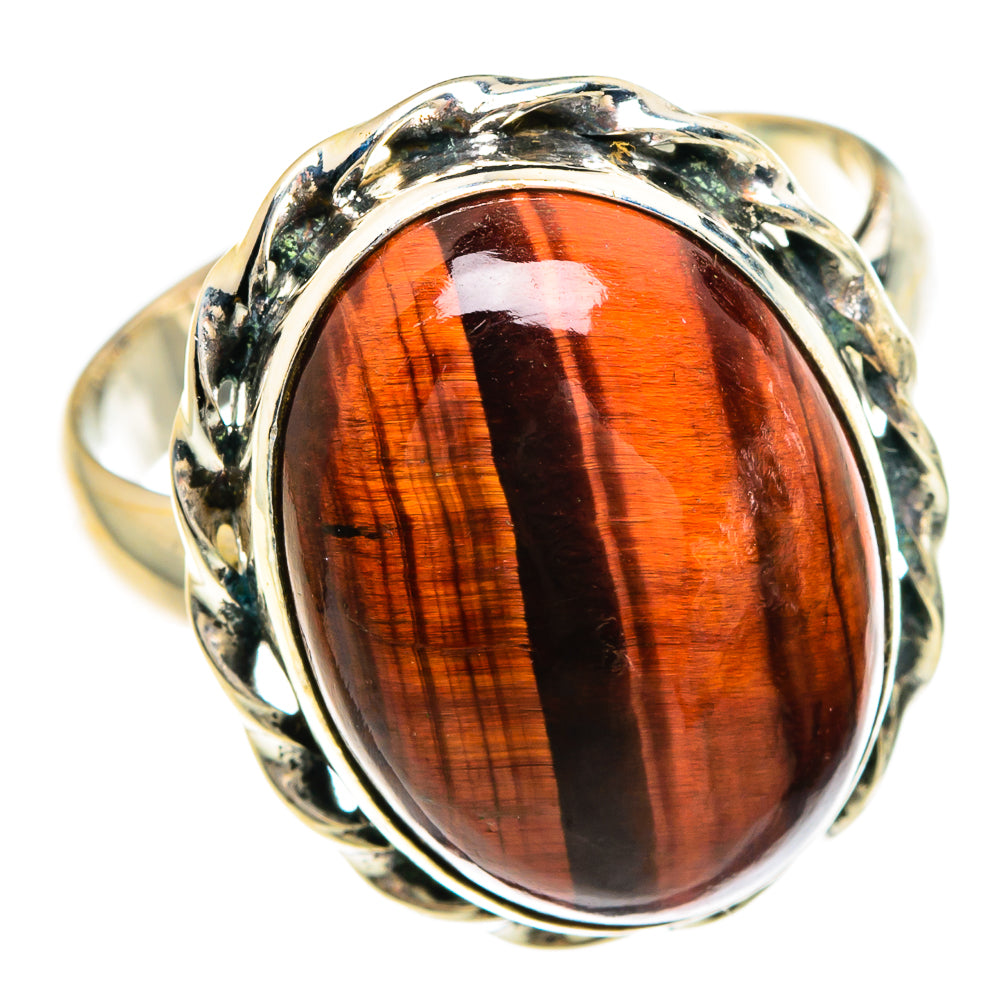 Red Tiger Eye Rings handcrafted by Anasilvercos - RING83380