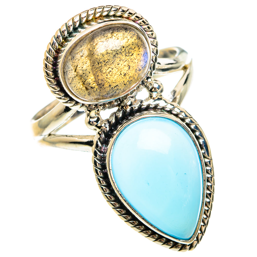 Aqua Chalcedony Rings handcrafted by Anasilvercos - RING83407