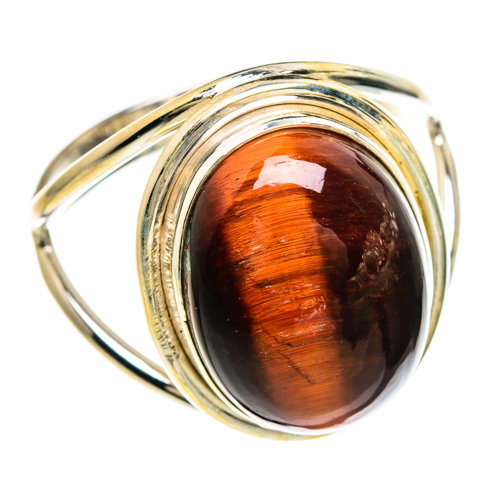 Red Tiger Eye Rings handcrafted by Anasilvercos - RING83421