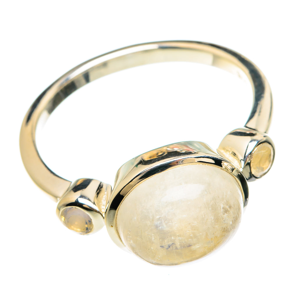Rainbow Moonstone Rings handcrafted by Anasilvercos - RING83438