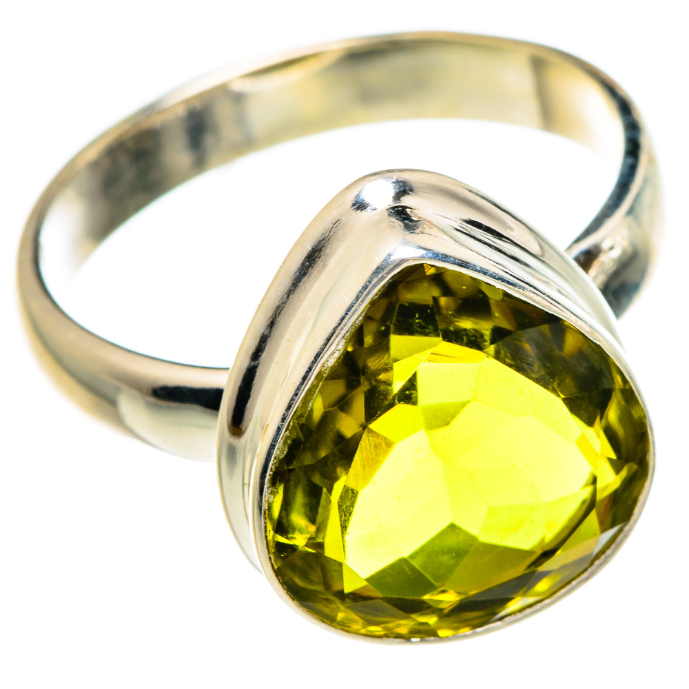 Olive Quartz Rings handcrafted by Anasilvercos - RING83447