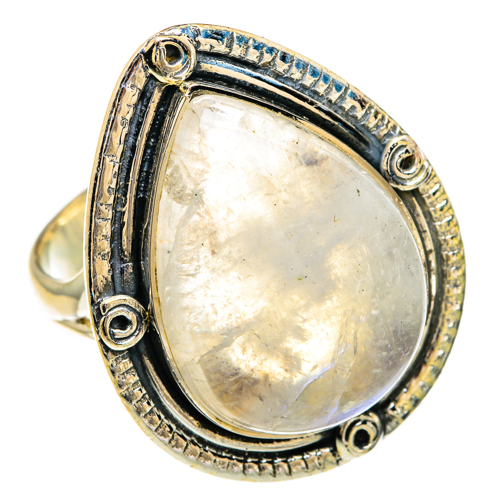 Rainbow Moonstone Rings handcrafted by Anasilvercos - RING83511