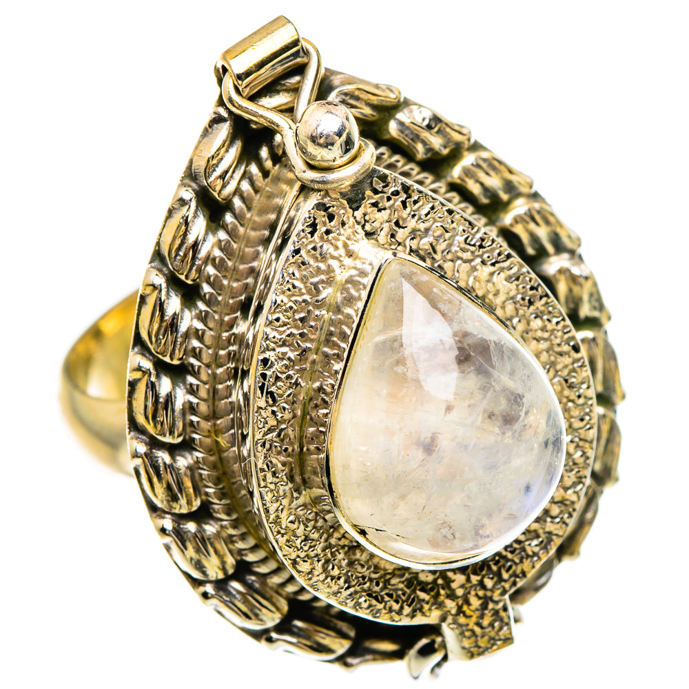 Rainbow Moonstone Rings handcrafted by Anasilvercos - RING83549